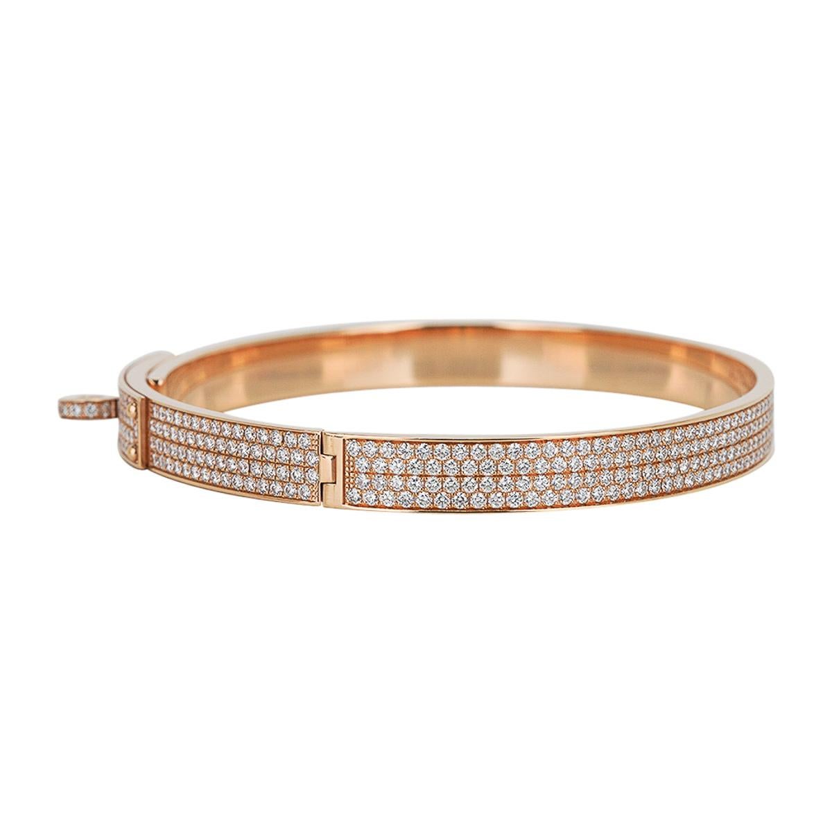 Hermes Kelly Diamant-Armband Kleines Modell 18k Weißgold SH im Angebot 4