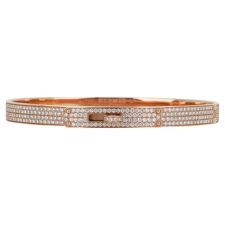 Hermes Kelly Diamond Bracelet Small Model 18k White Gold SH For Sale at  1stDibs