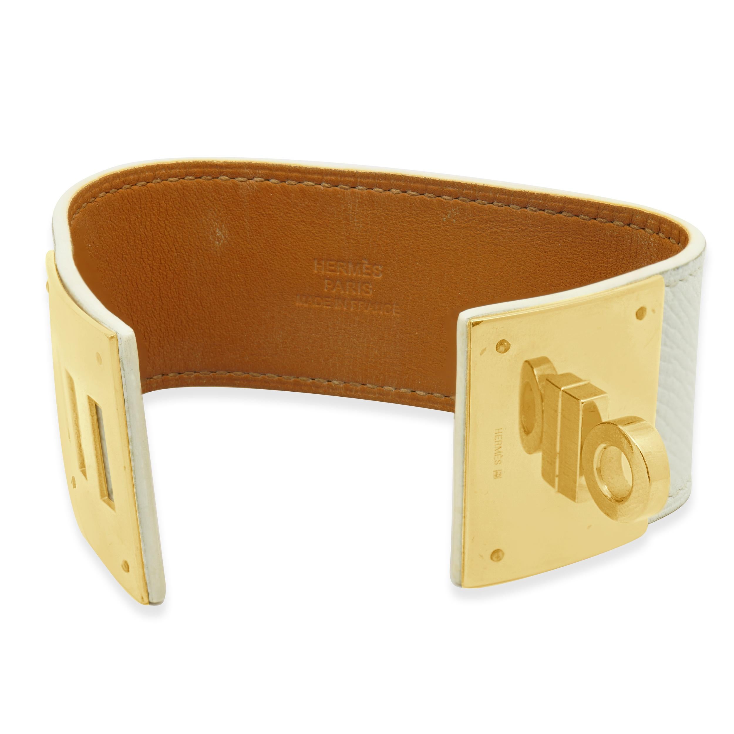 De las mujeres Hermes Kelly Perro Pulsera c/ Correa cuero blanco en venta