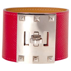 Used Hermès Kelly Dog Extreme Bracelet in Red Epsom PHW