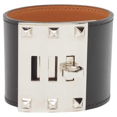 Hermes Kelly Dog Extreme Leather Palladium Plated Bracelet