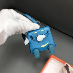 Hermes Kelly Doll Bag Charm Bleu Izmir Tadelakt Leather Quelle Idole 2021