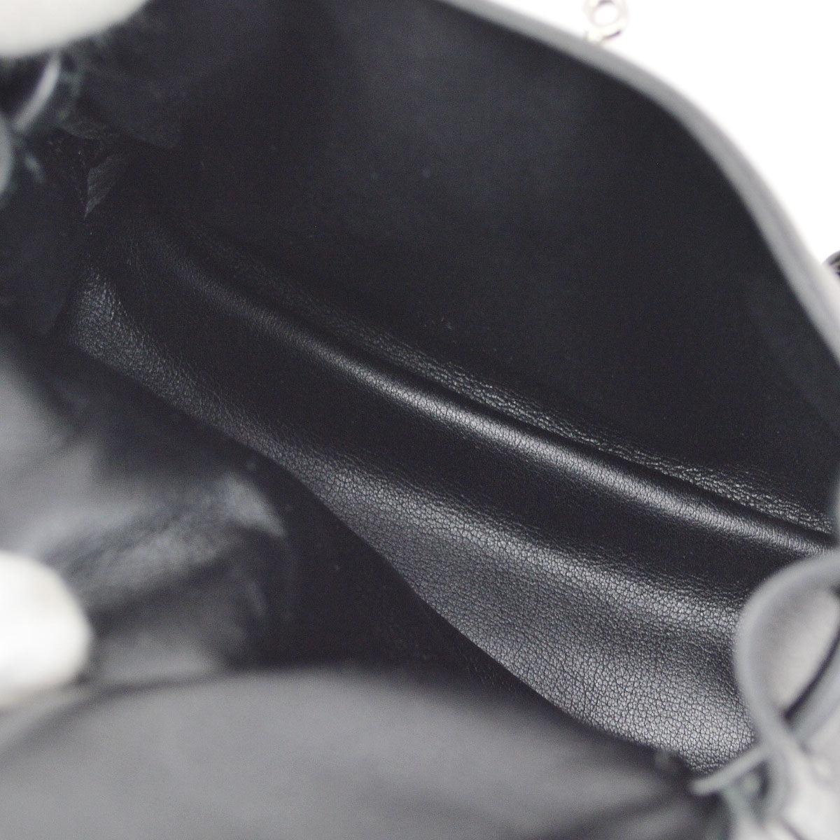 Petit sac mini Kelly Doll Hermès en cuir veau Gulliver noir avec accessoires en palladium en vente 3