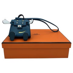 HERMES Kelly Doll Charm in Blue Myzore Goatskin