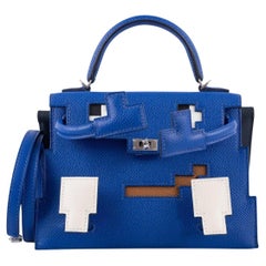 Used Hermès Kelly Doll Quelle Idole Picto Blue Royale, Nata, Gold Epsom Bag
