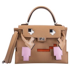 Sac Hermès Kelly Doll Quelle Idole Picto Chai, Mauve, Terre, Celeste