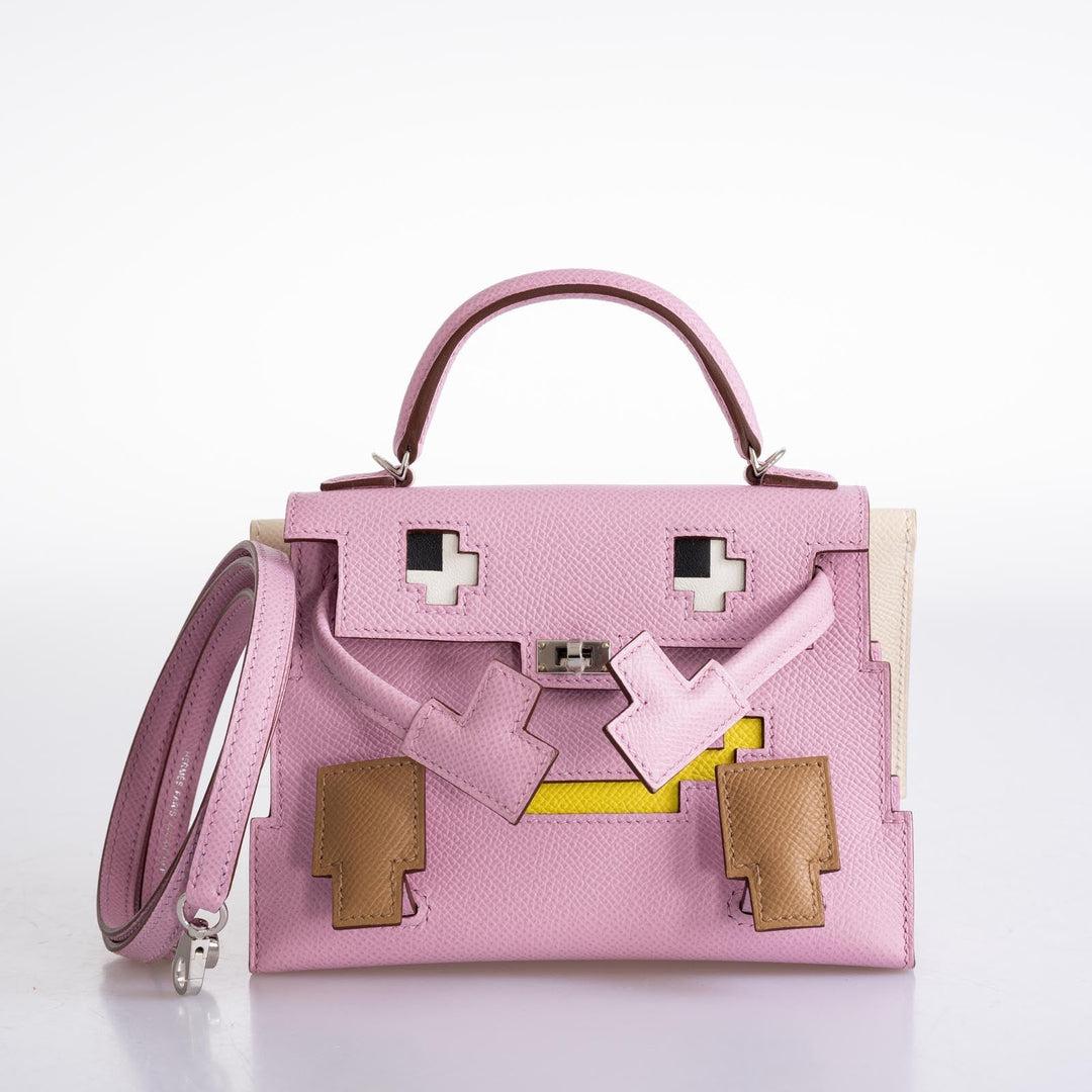 Hermès Kelly Doll Quelle Idole Picto Mauve, Chai, Lime Palladium Hardware en vente 1