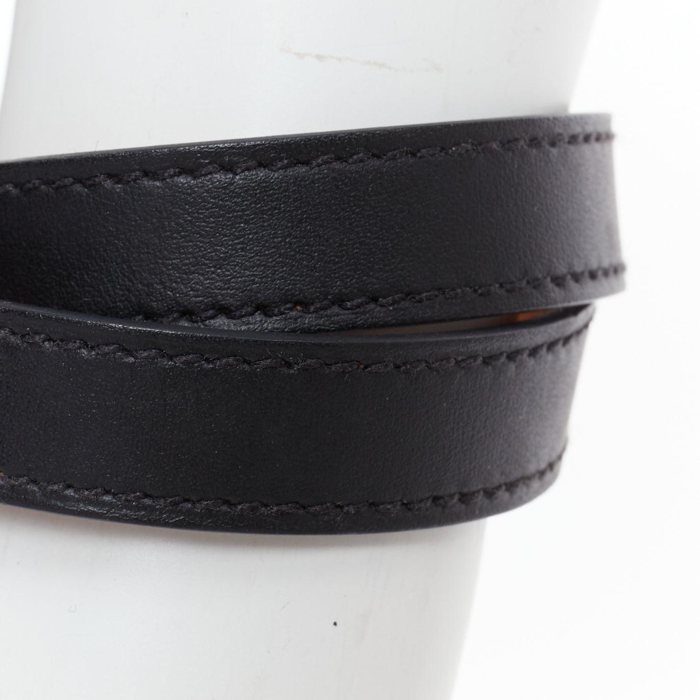 HERMES Kelly Double Tour schwarz PHW Lederarmband mit Drehverschluss M Damen im Angebot