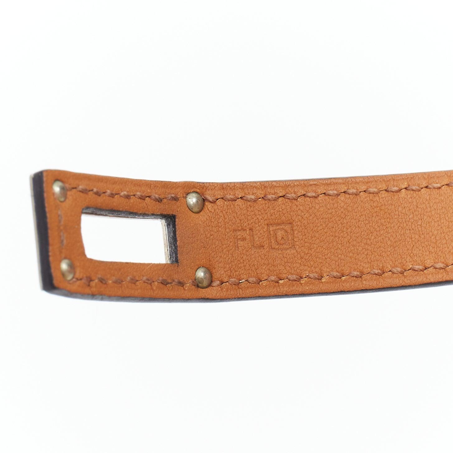 HERMES Kelly Double Tour schwarz PHW Lederarmband mit Drehverschluss M im Angebot 2