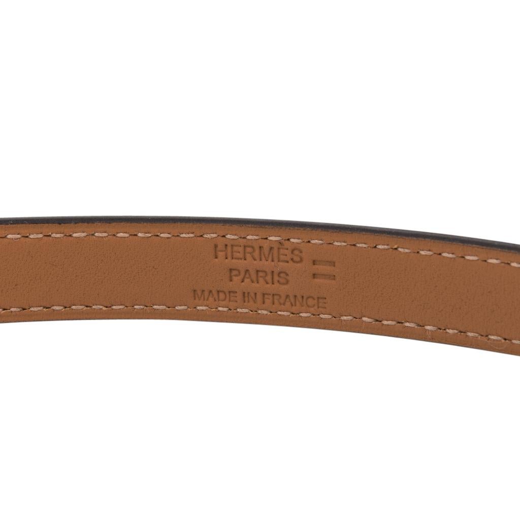 Hermes Kelly Double Tour Bracelet Ombre Lizard Rose Gold Hardware For Sale 3
