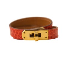 Hermès Kelly Double Tour Crocodile Leather Bracelet T2
