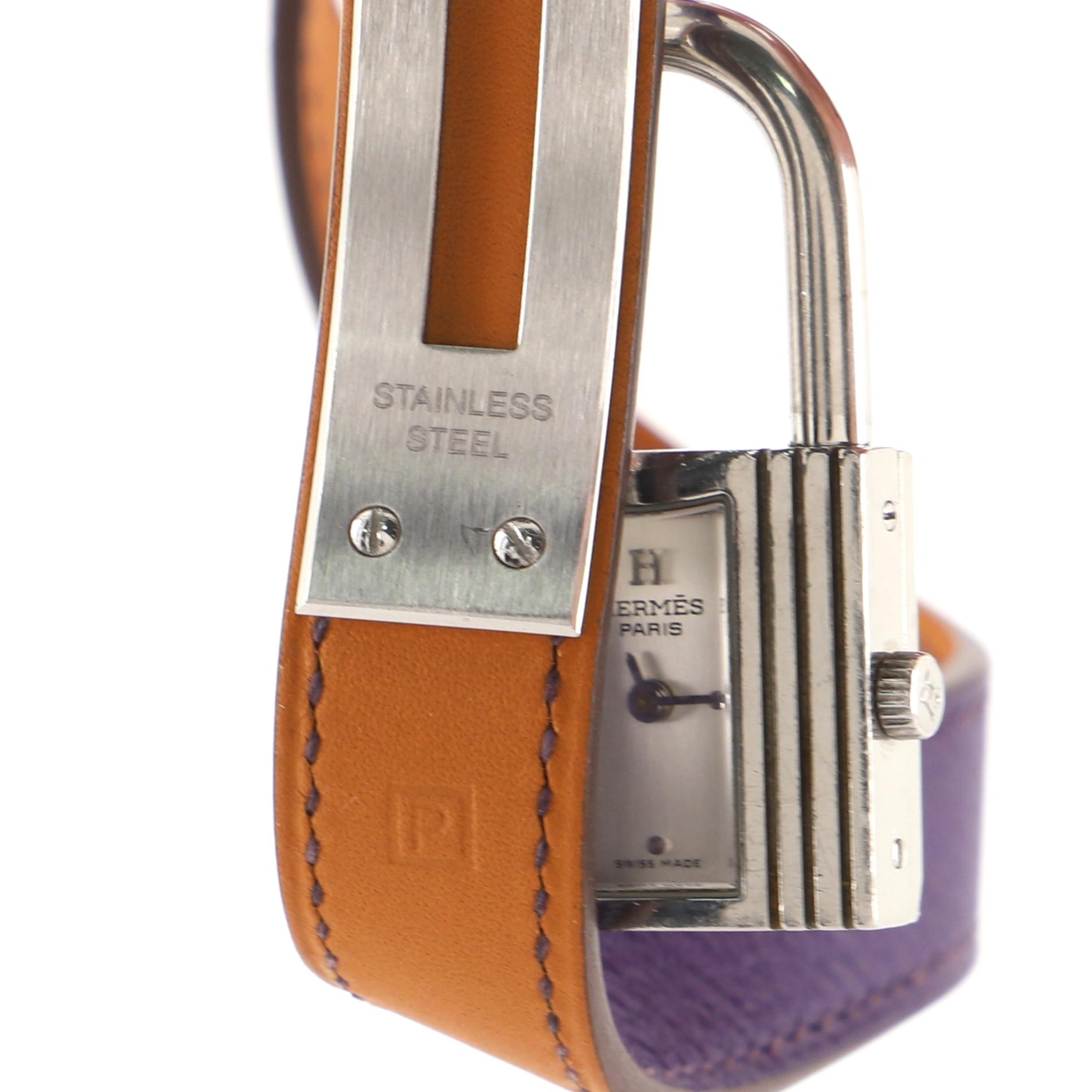 Hermes Kelly Double Tour Quartz Watch Plated Metal and Leather In Good Condition In New York, NY