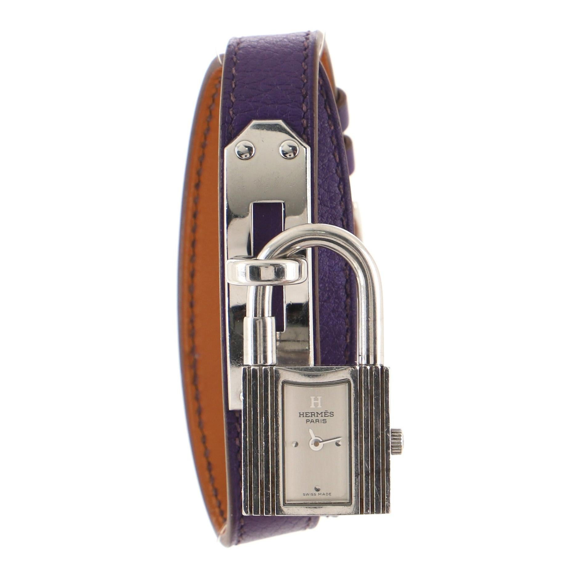 Hermes Kelly Double Tour Quartz Watch Plated Metal and Leather