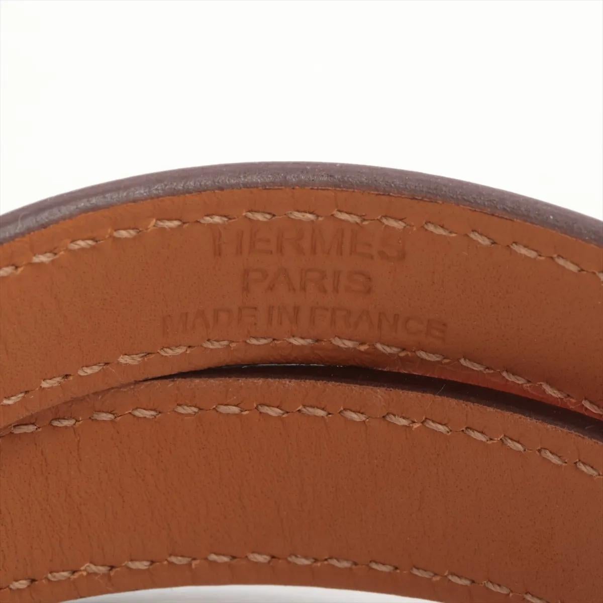 Hermès Kelly Double Tour Pulsera Bicolor Rosa Azalee x Naranja en venta 3