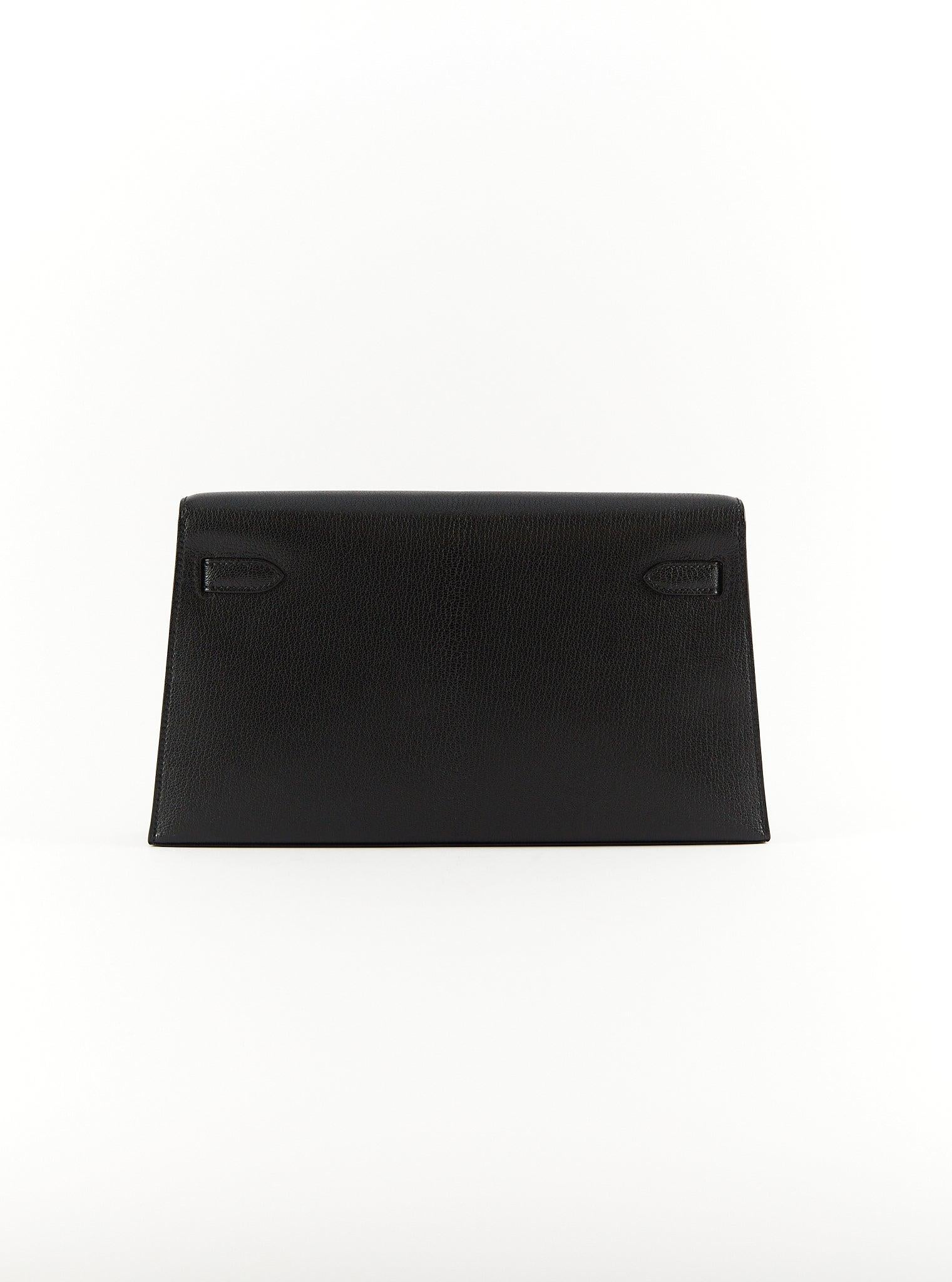 HERMÈS KELLY ELAN BLACK Chevre Chamkilla Leder mit Palladium Hardware 1
