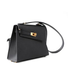 Hermès Kelly En Desordre 20cm Black Epsom Sellier Leather w PH