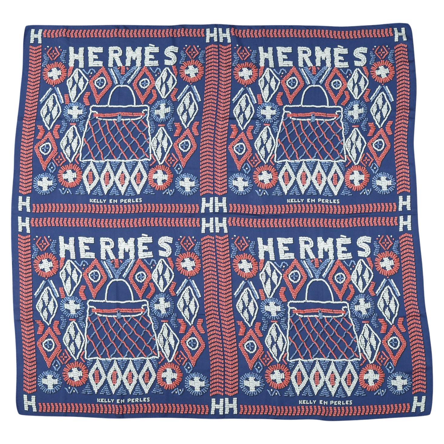 Hermès "Kelly En Perles" Silk Shawl For Sale