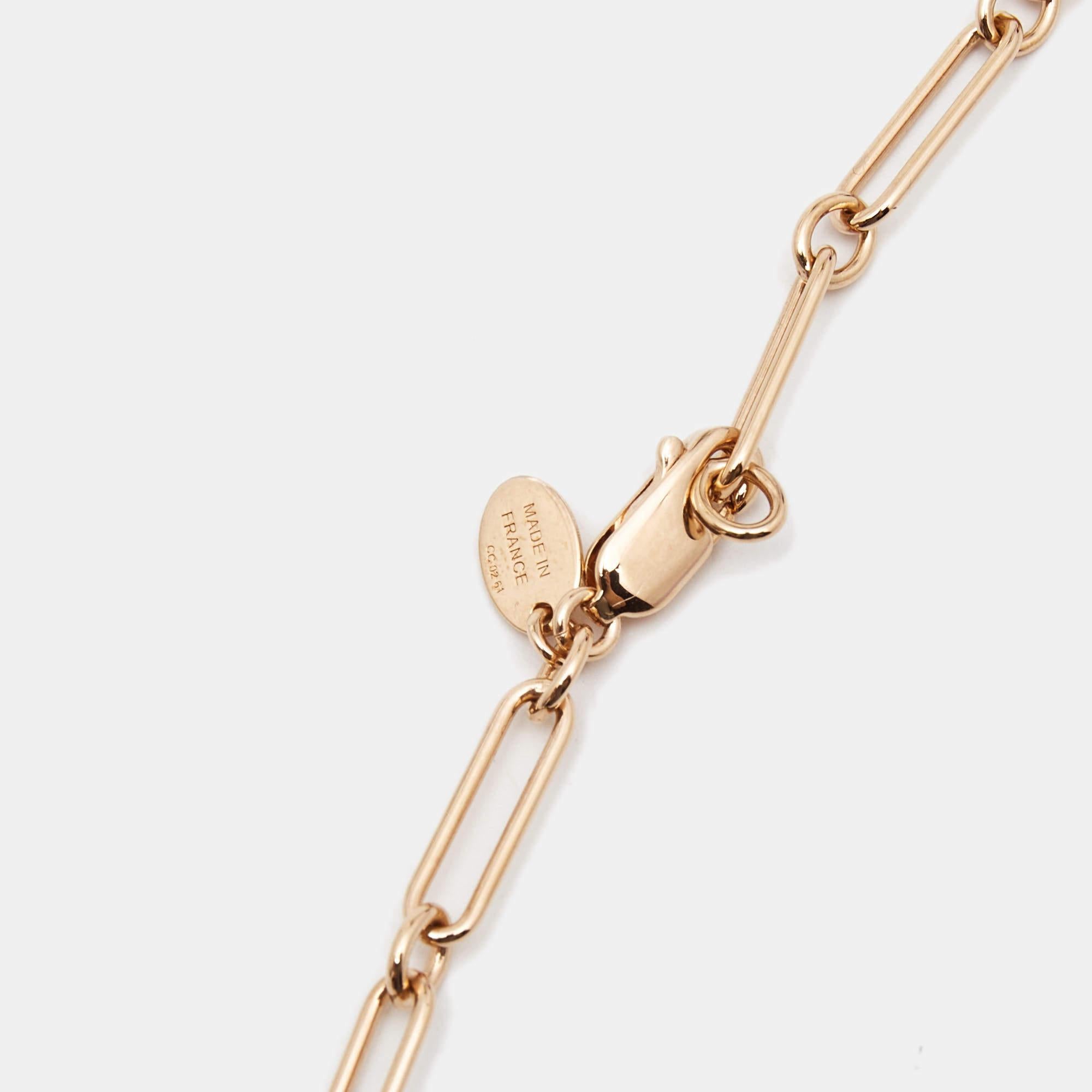 Hermes Kelly Enamel Rose Gold Plated Pendant Necklace For Sale 1