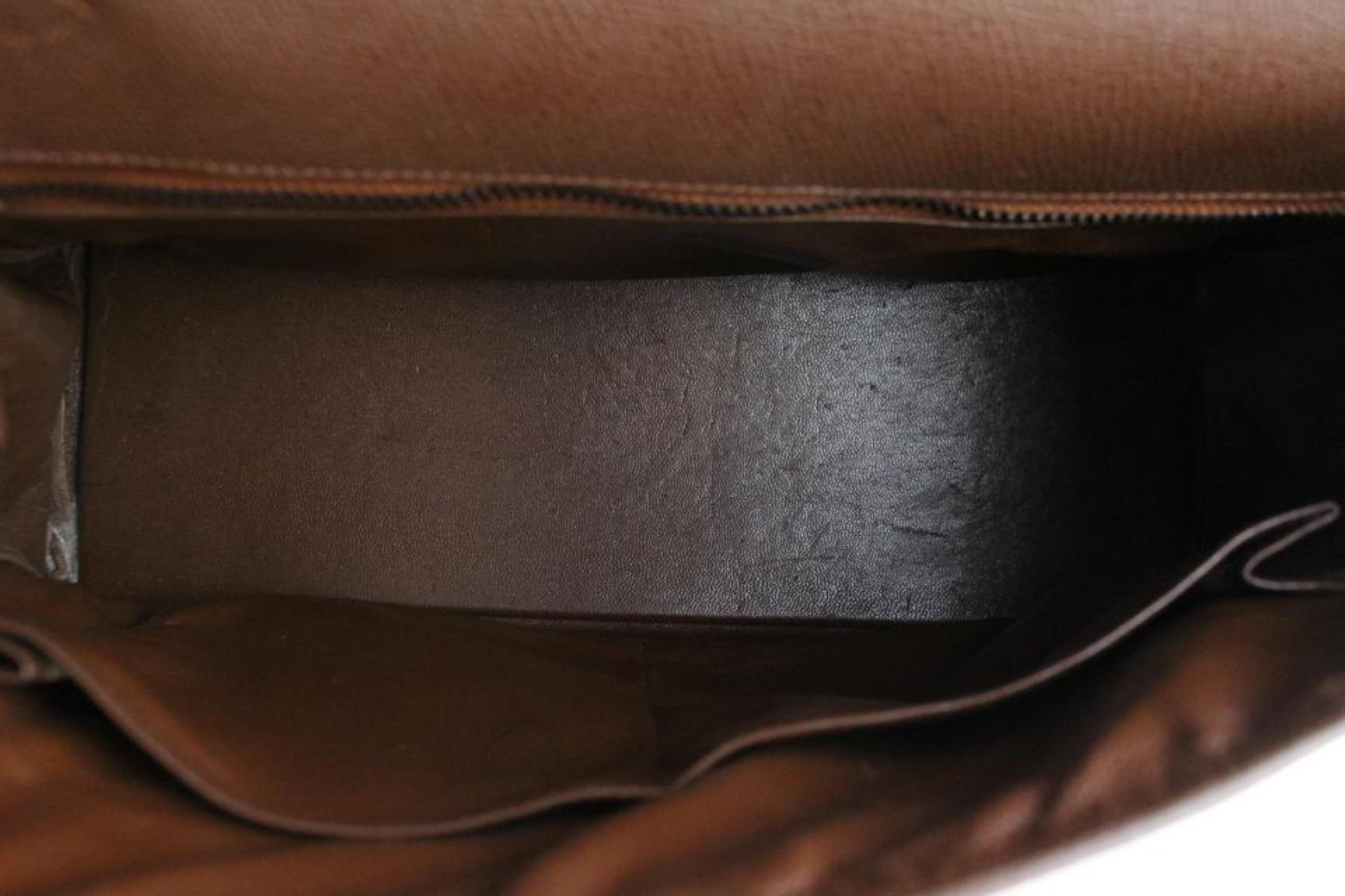 Women's Hermès Kelly Epsom 32 28hr0207 Brown Leather Satchel For Sale