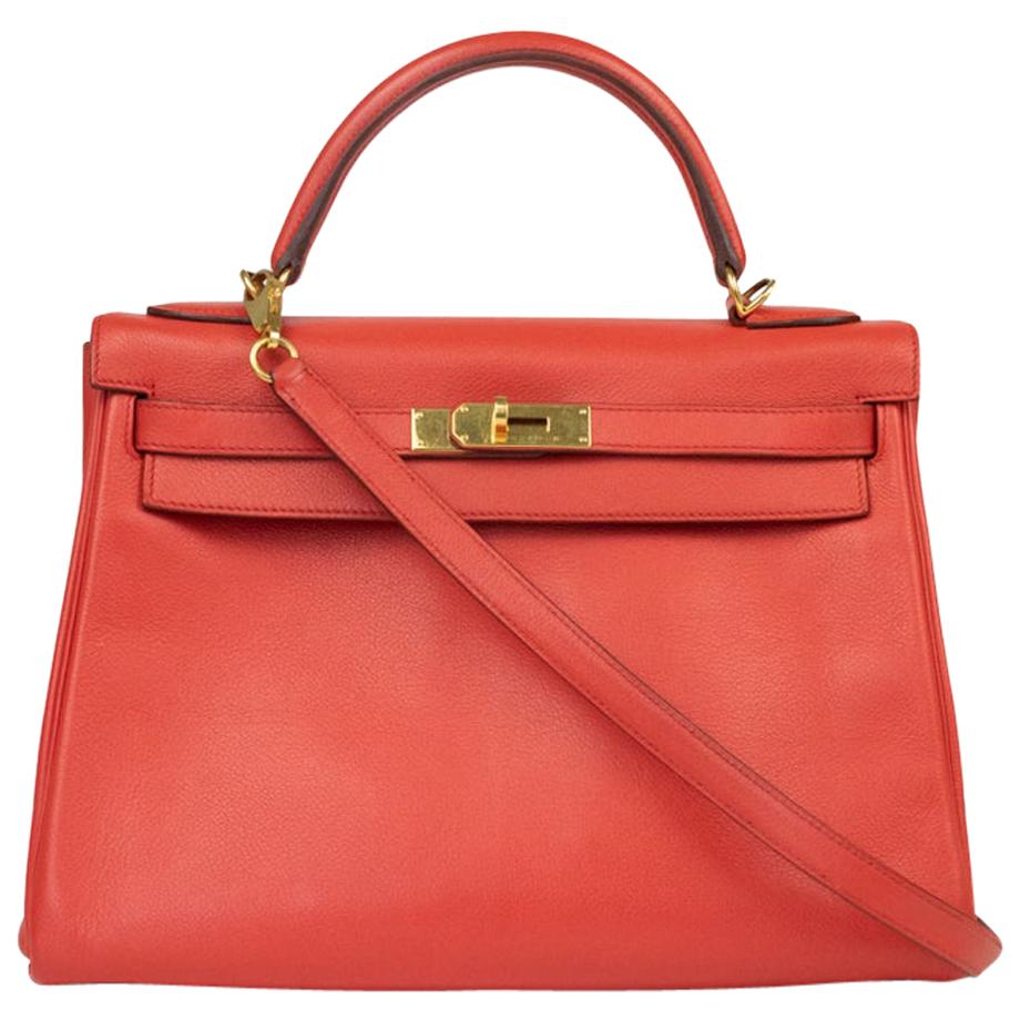 Hermès, Kelly evercolour in red leather