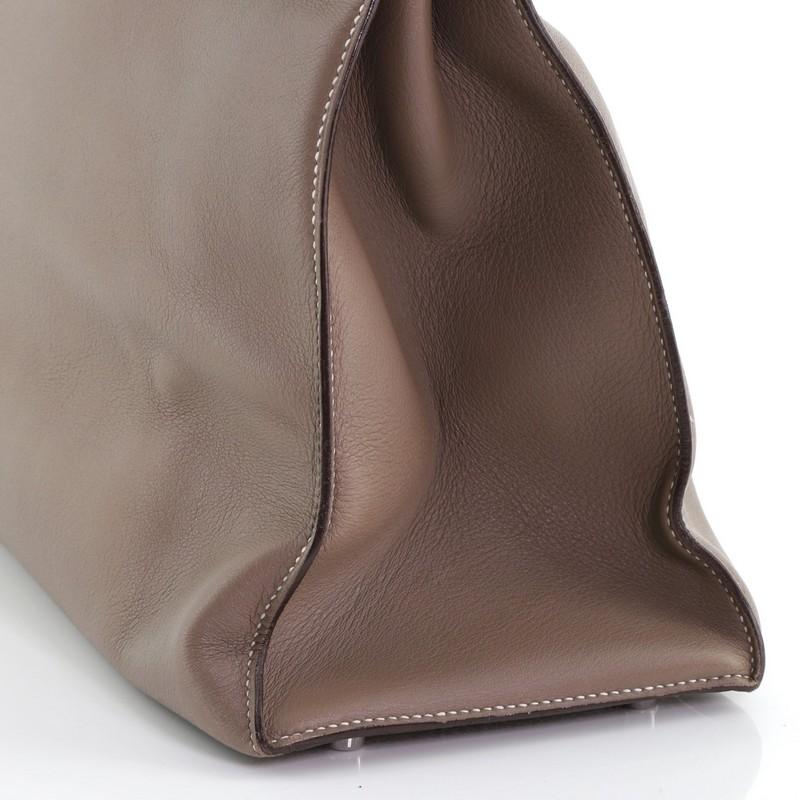 Women's or Men's Hermes Kelly Flat Handbag Etoupe Swift With Palladium Hardware 35
