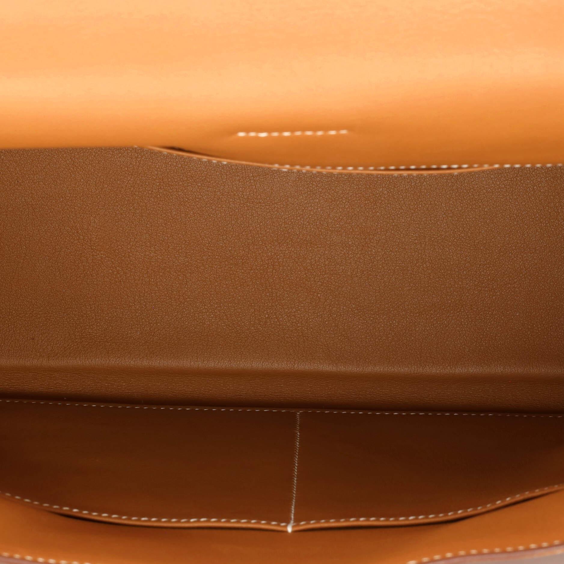 Hermes Kelly Flat Handbag Gold Swift with Palladium Hardware 35 1