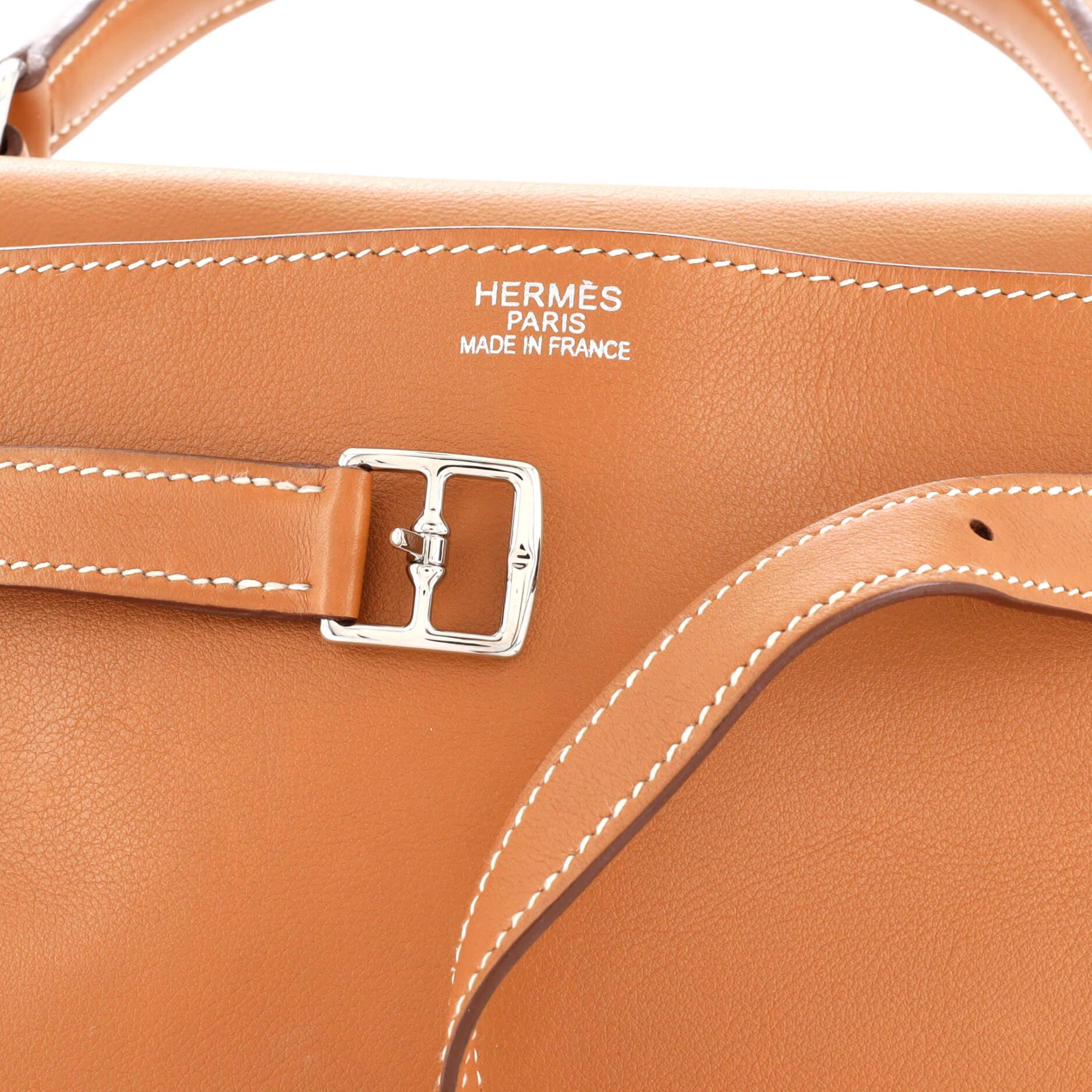 Hermes Kelly Flat Handbag Gold Swift with Palladium Hardware 35 2
