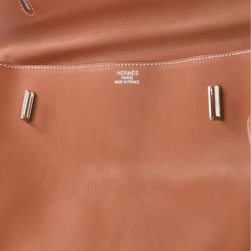 Hermes Kelly Flat Handbag Gold Swift with Palladium Hardware 35 In Good Condition In NY, NY