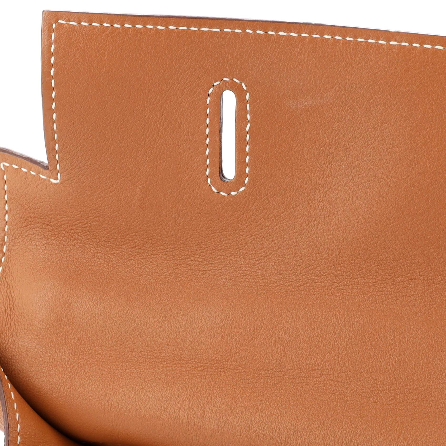 Hermes Kelly Flat Handbag Gold Swift with Palladium Hardware 35 4