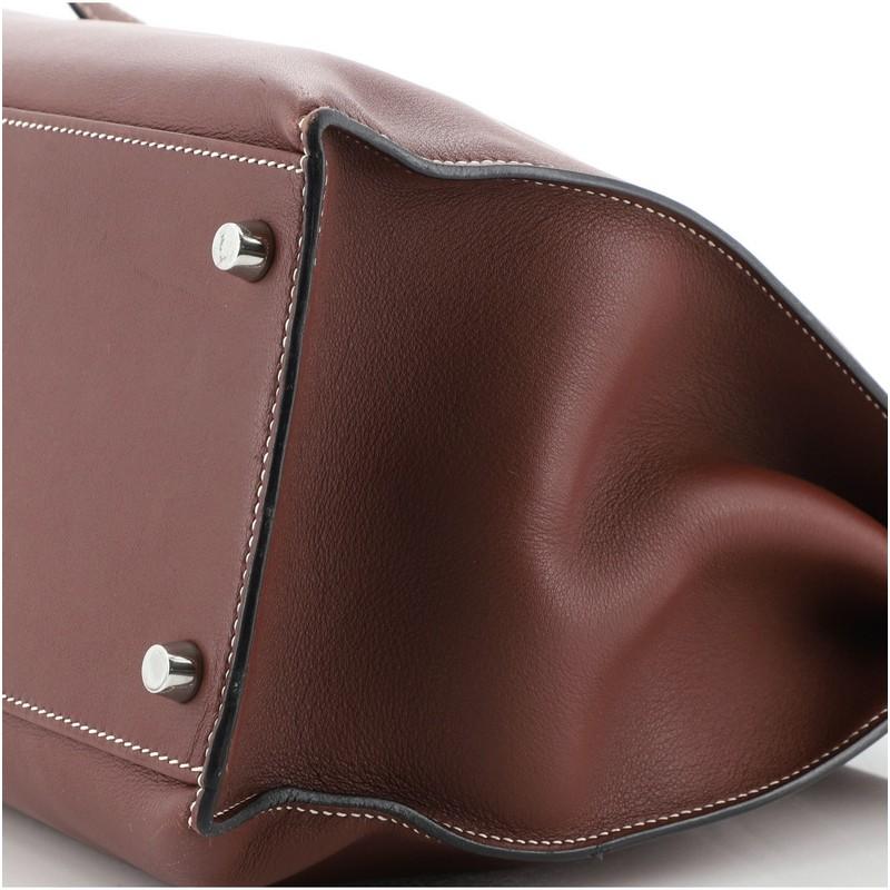 Hermes Kelly Flat Handbag Rouge H Swift with Palladium Hardware 35 1