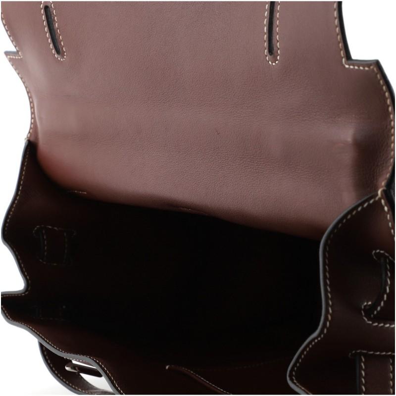 Hermes Kelly Flat Handbag Rouge H Swift with Palladium Hardware 35 2