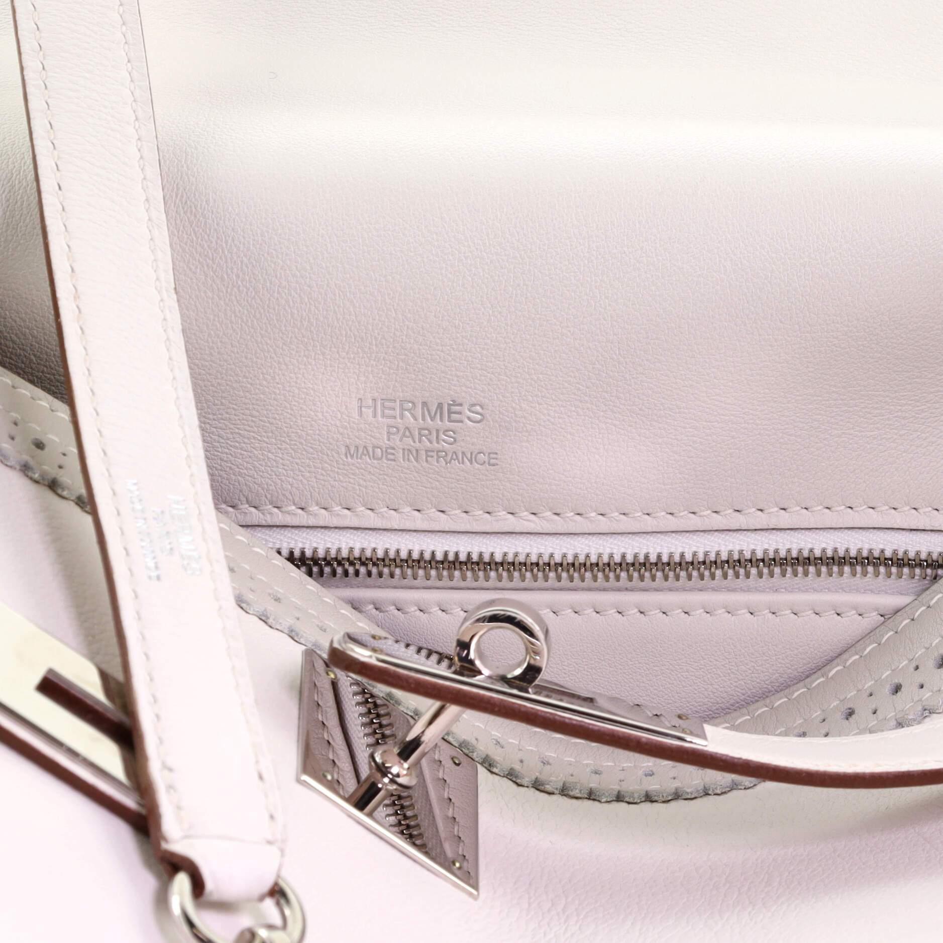 Hermes Kelly Ghillies Handbag Bicolor Swift with Palladium Hardware 35 1