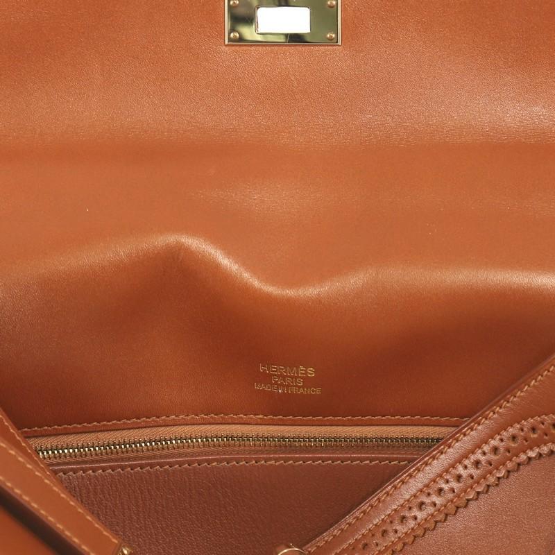 Hermes Kelly Ghillies Handbag Fauve Tadelakt with Gold Hardware 35 1