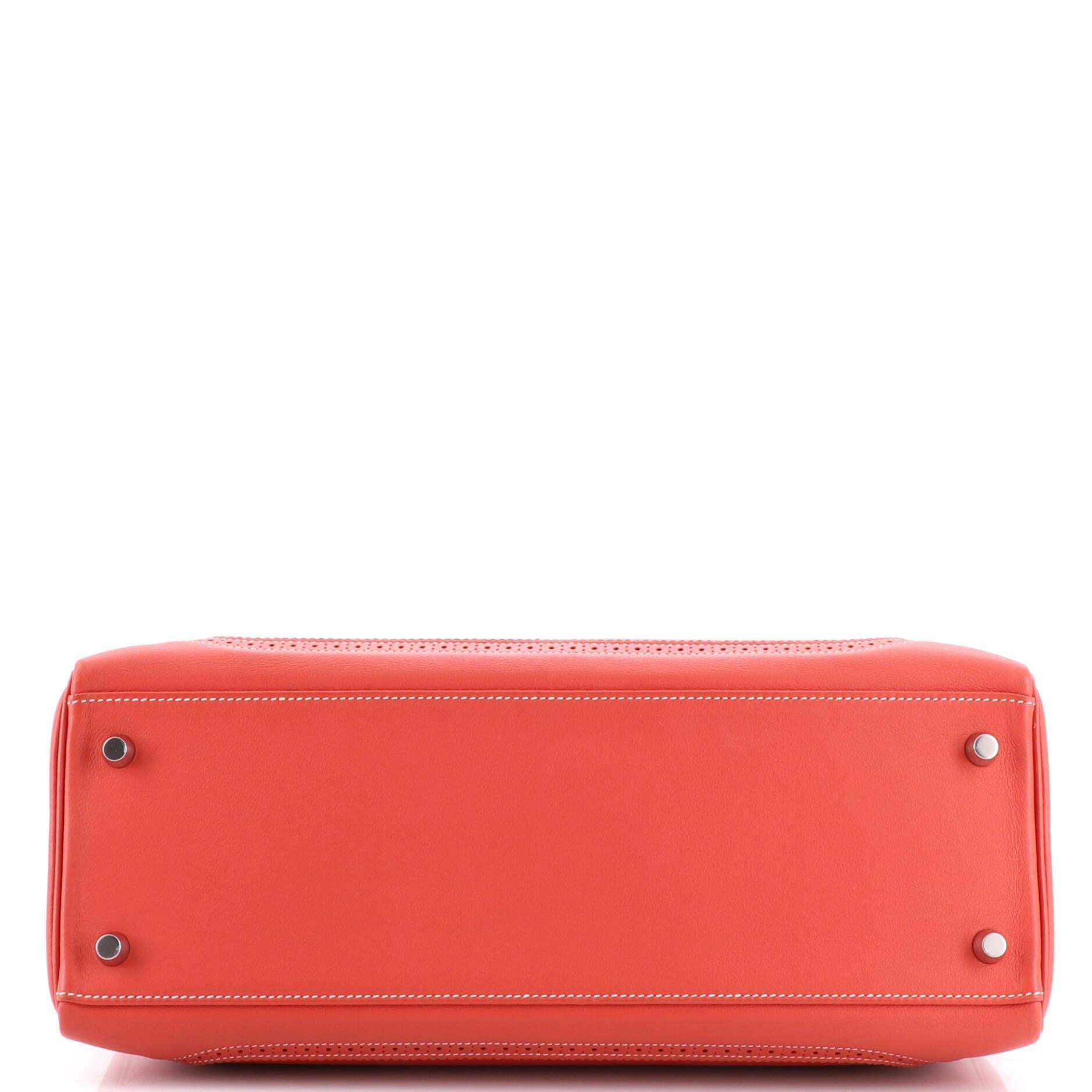 Hermes Kelly Ghillies Handbag Orange Grain d'H and Swift with Palladium Hardware 1