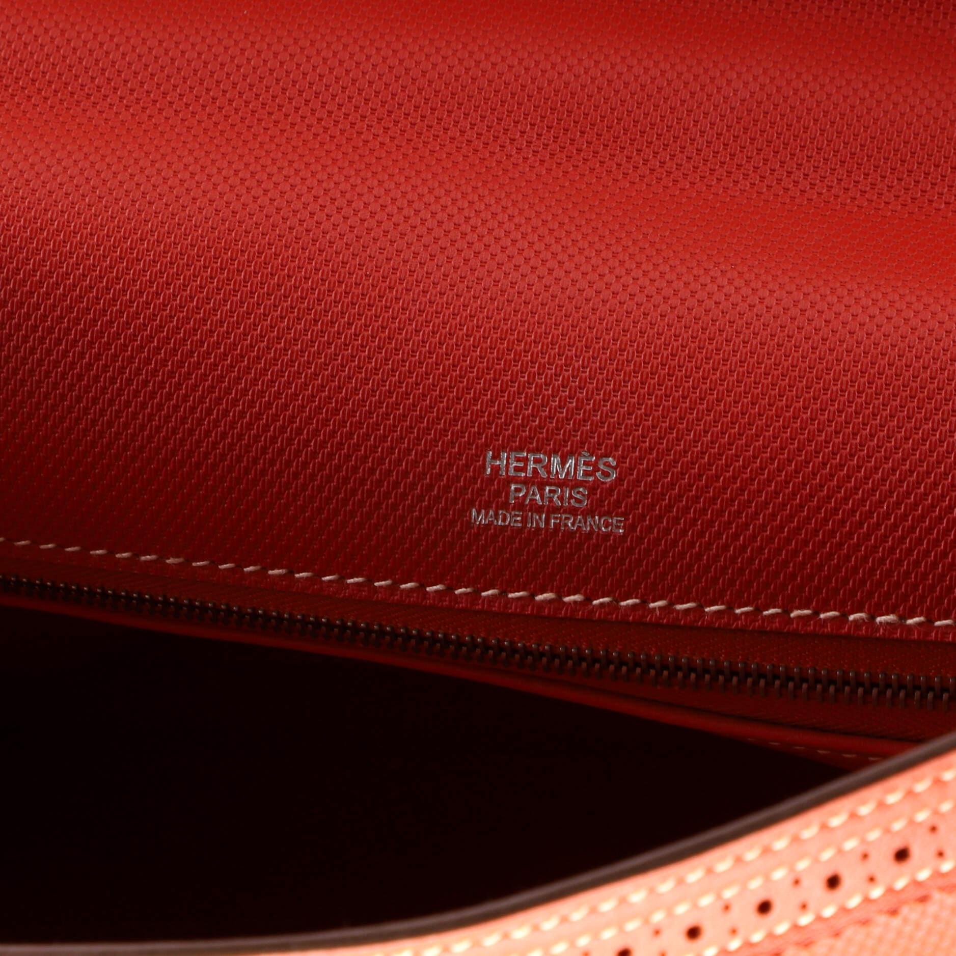 Hermes Kelly Ghillies Handbag Orange Grain d'H and Swift with Palladium Hardware 3