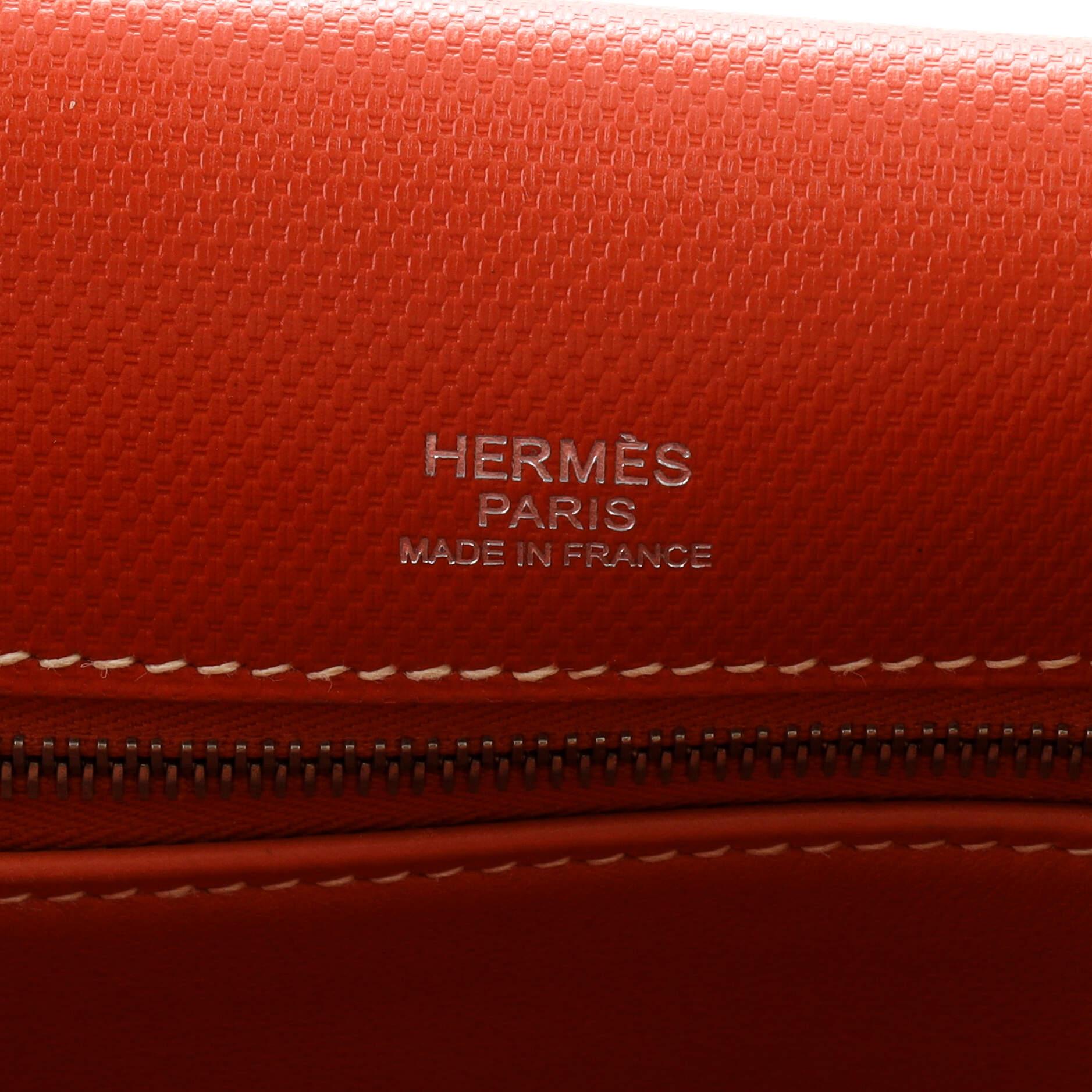 Hermes Kelly Ghillies Handbag Sanguine Grain d'H and Swift with Palladium For Sale 4