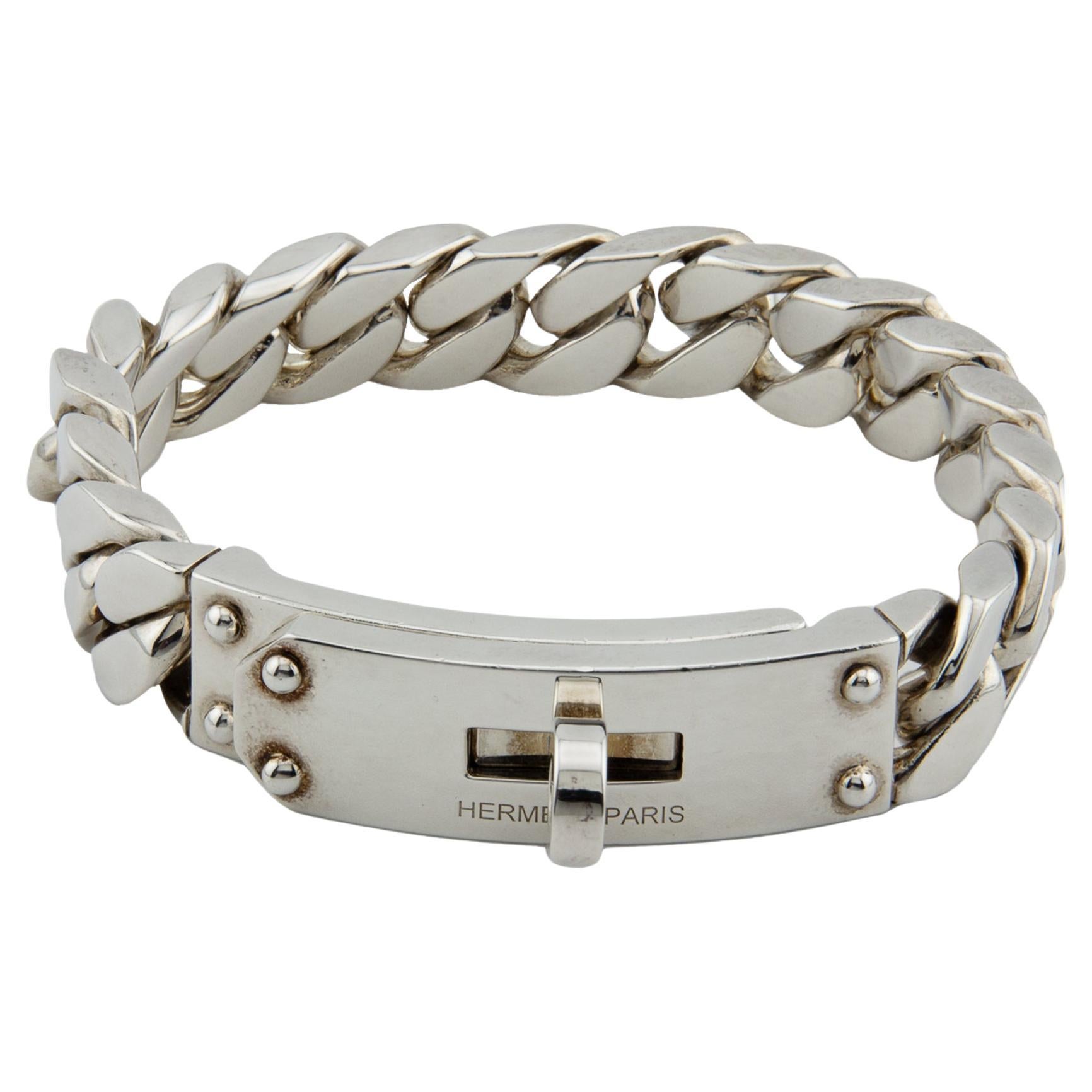 Hermes Kelly Gourmette Bracelet, Large Model