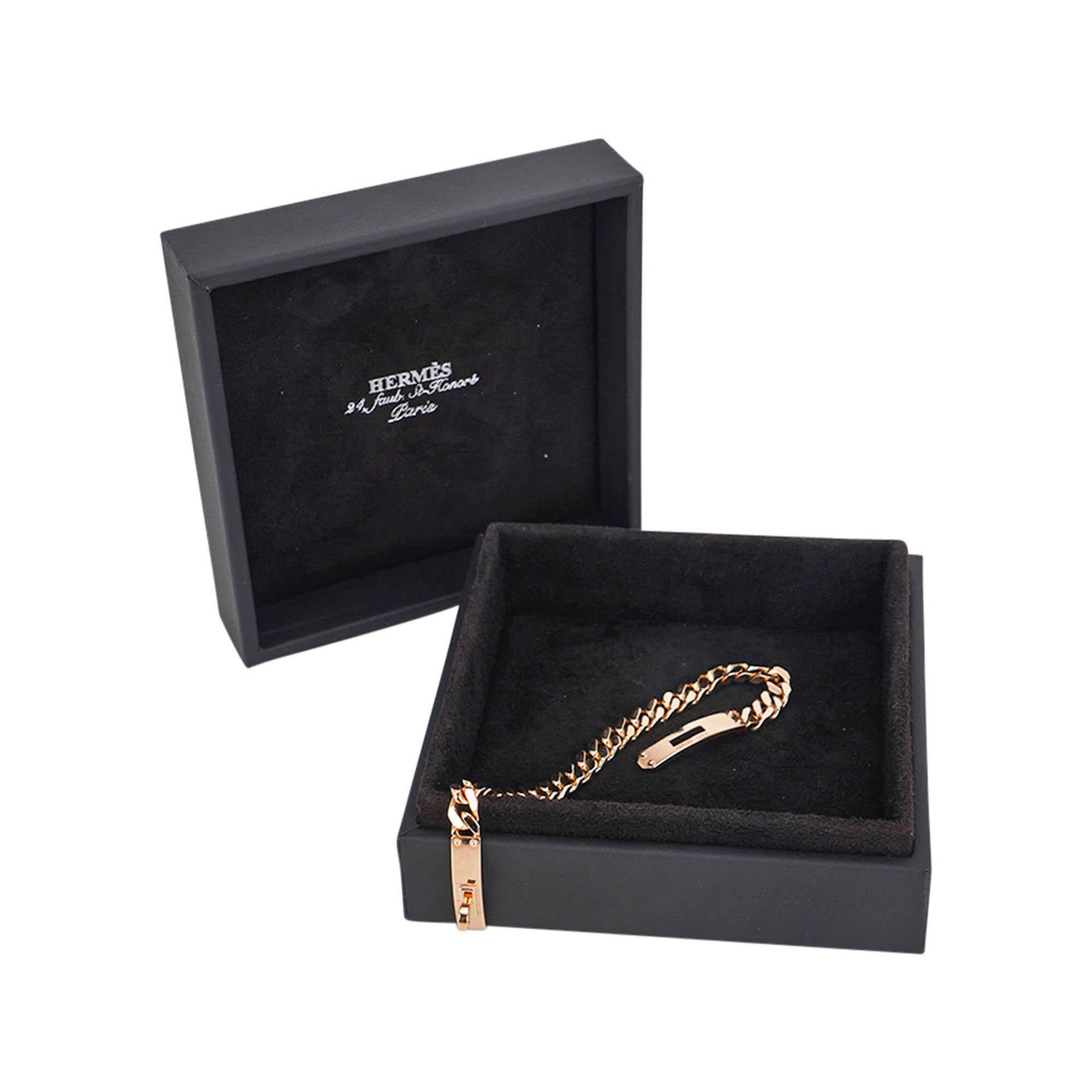 Hermes Kelly Gourmette Bracelet Très Petit Modèle Or Rose 18k en vente 2