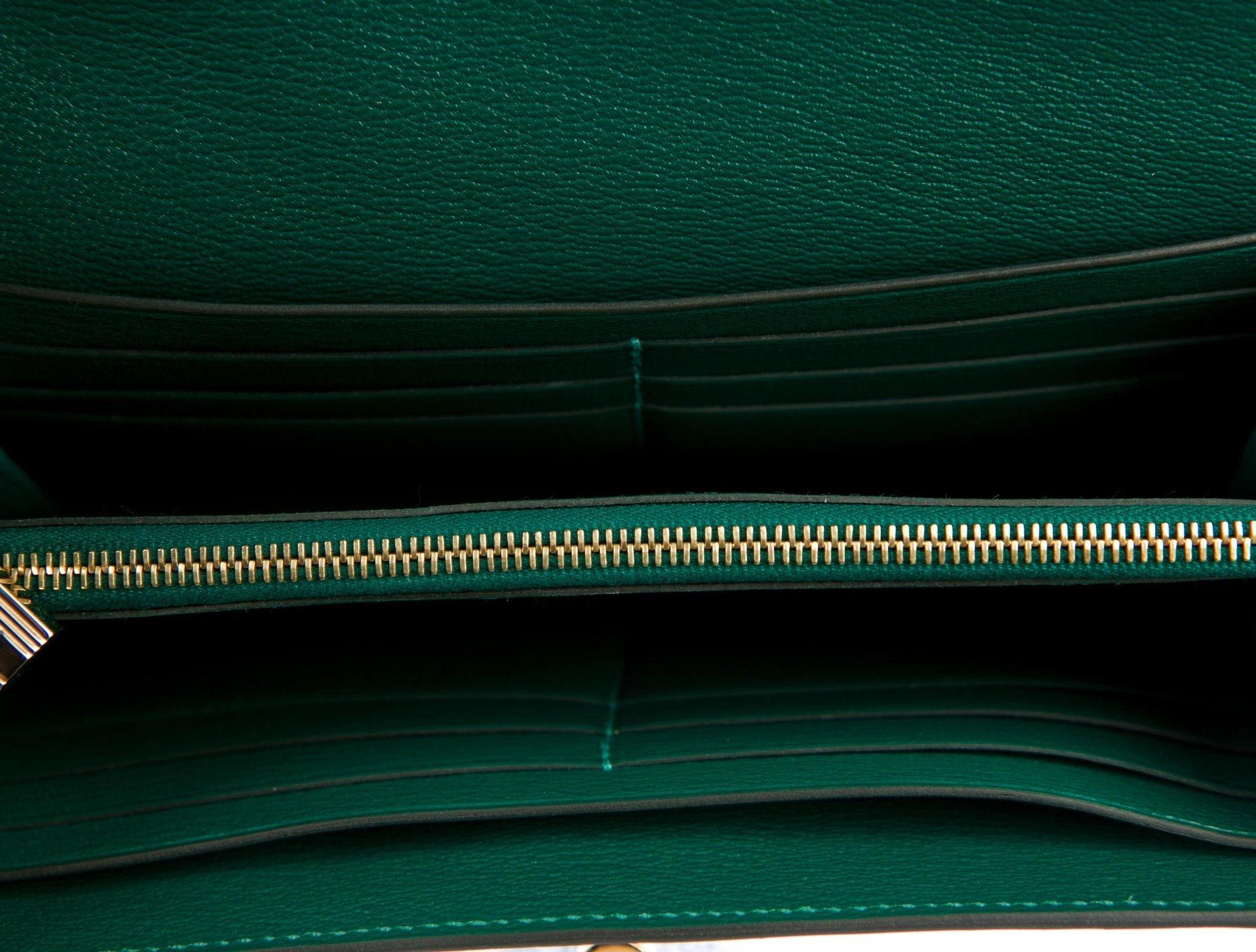 hermes green clutch