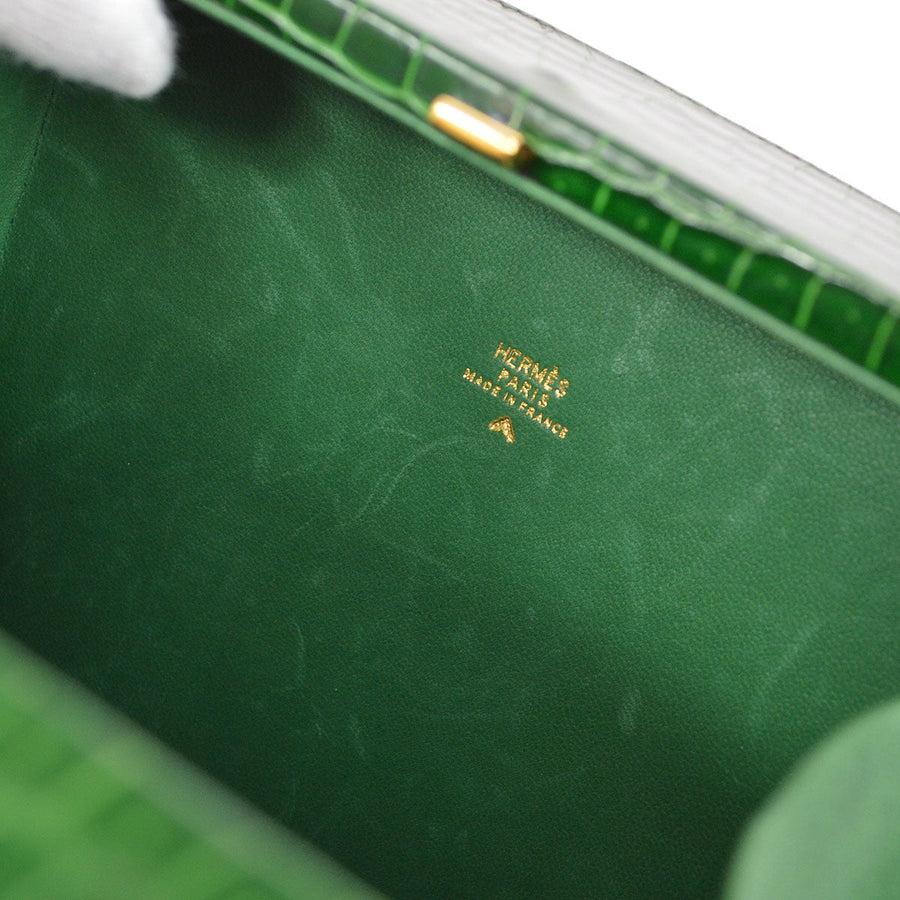 HERMES Borsa a tracolla in pelle esotica Greene & Greene Cadena Porosus in vendita 2