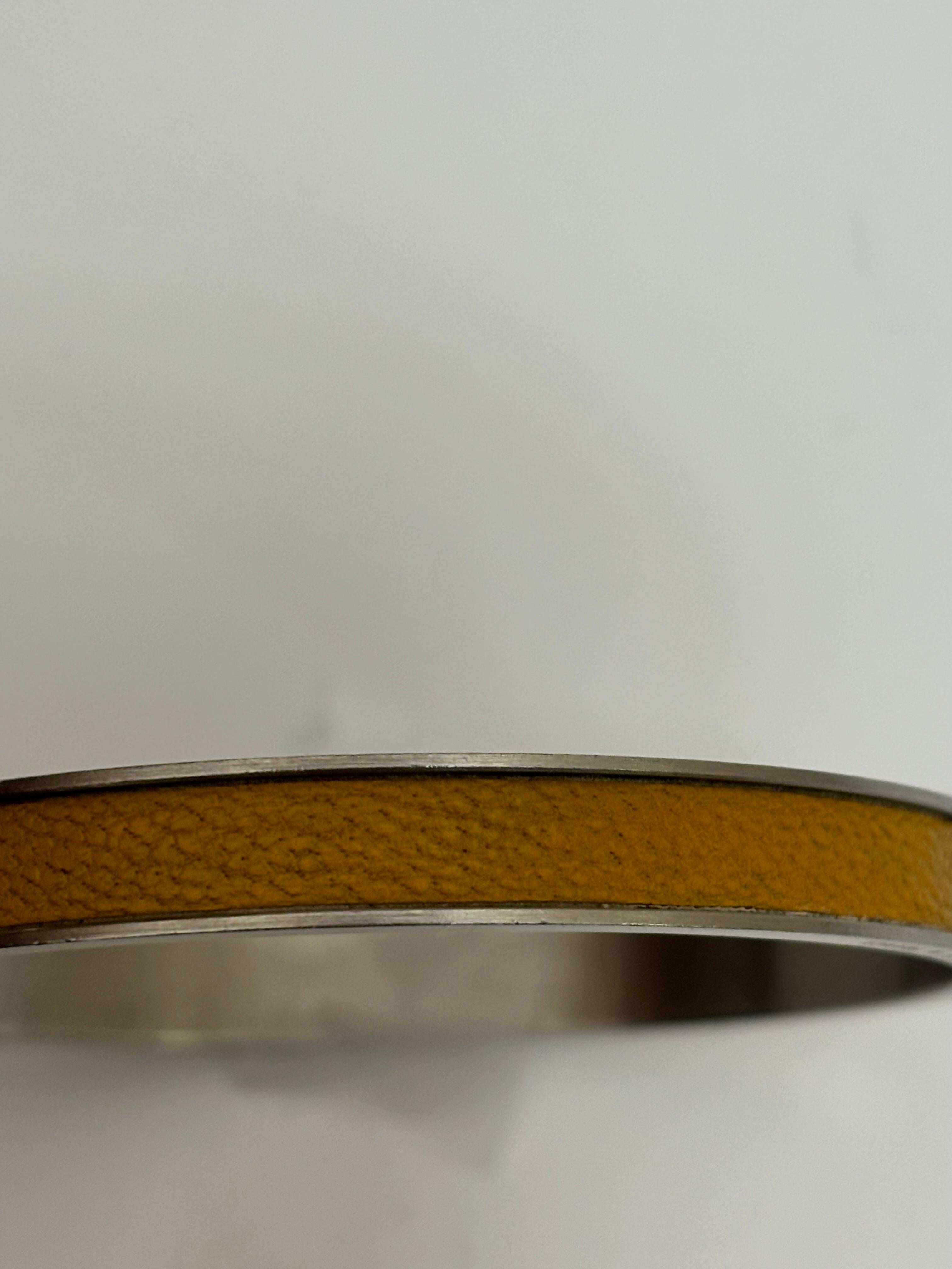 Hermes Kelly H. Bangle in Palladio e pelle di lucertola arancione con scatola In condizioni buone in vendita a Port Hope, ON