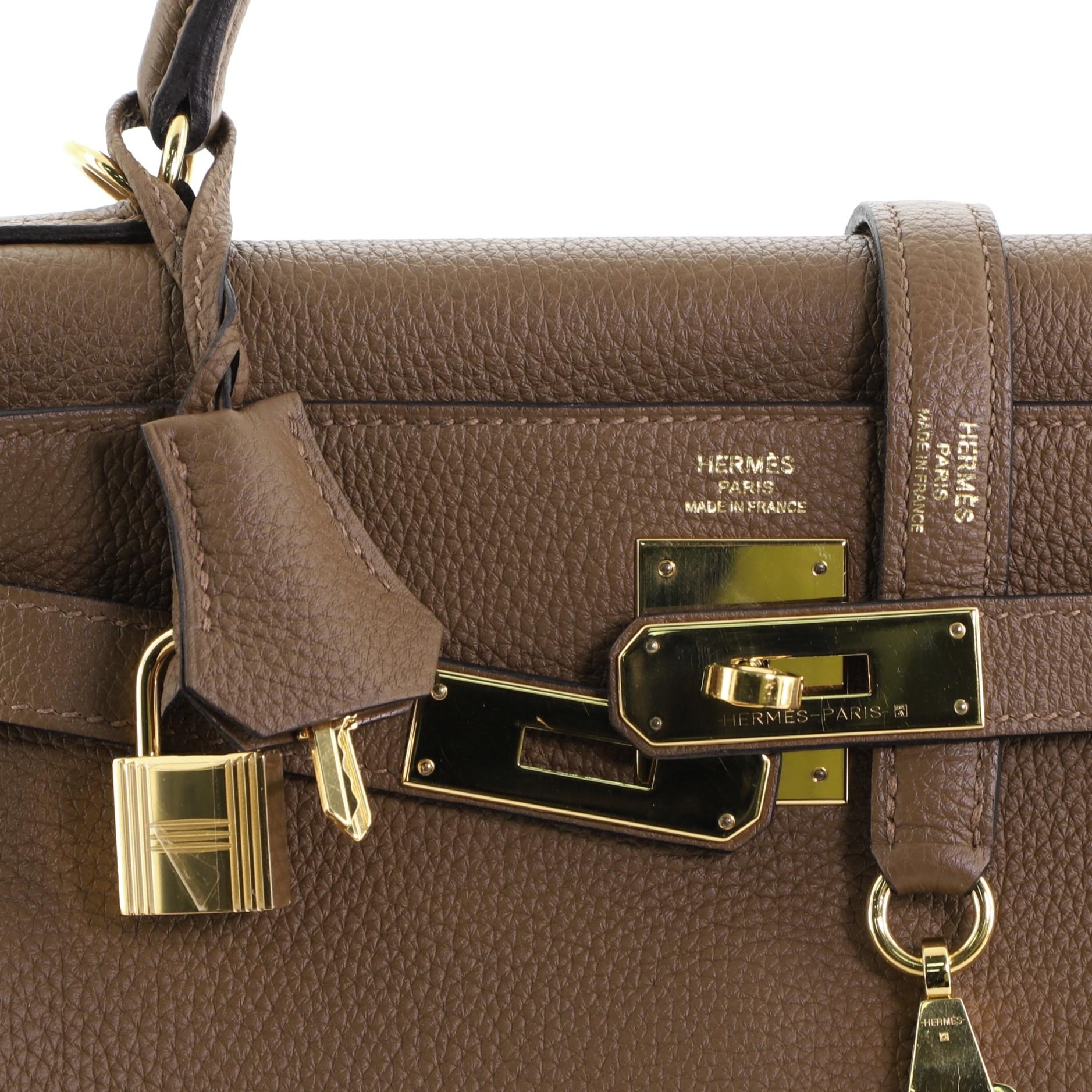 Hermes Kelly Handbag Alezan Togo With Gold Hardware 28 In Good Condition In NY, NY