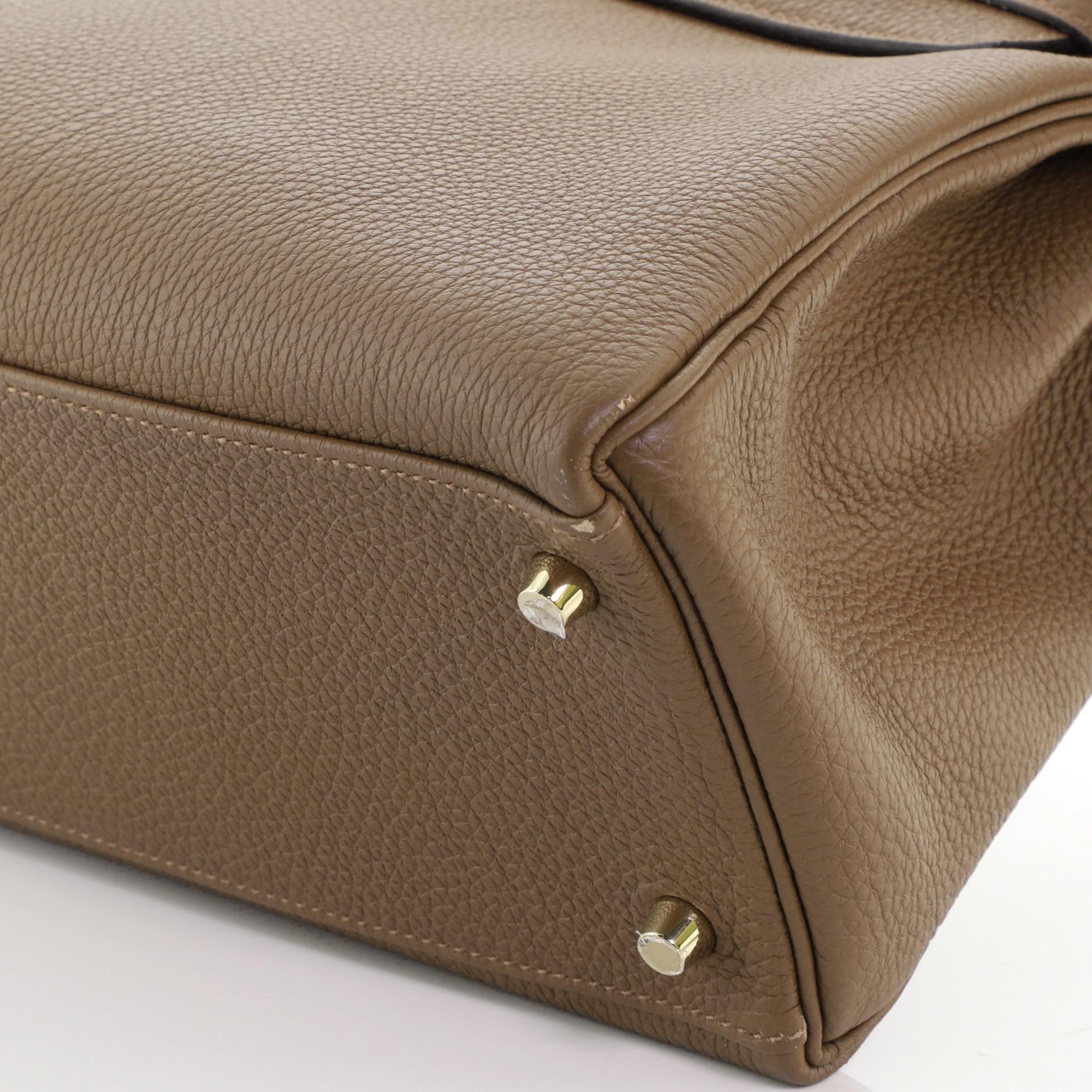 Women's or Men's Hermes Kelly Handbag Alezan Togo With Gold Hardware 28