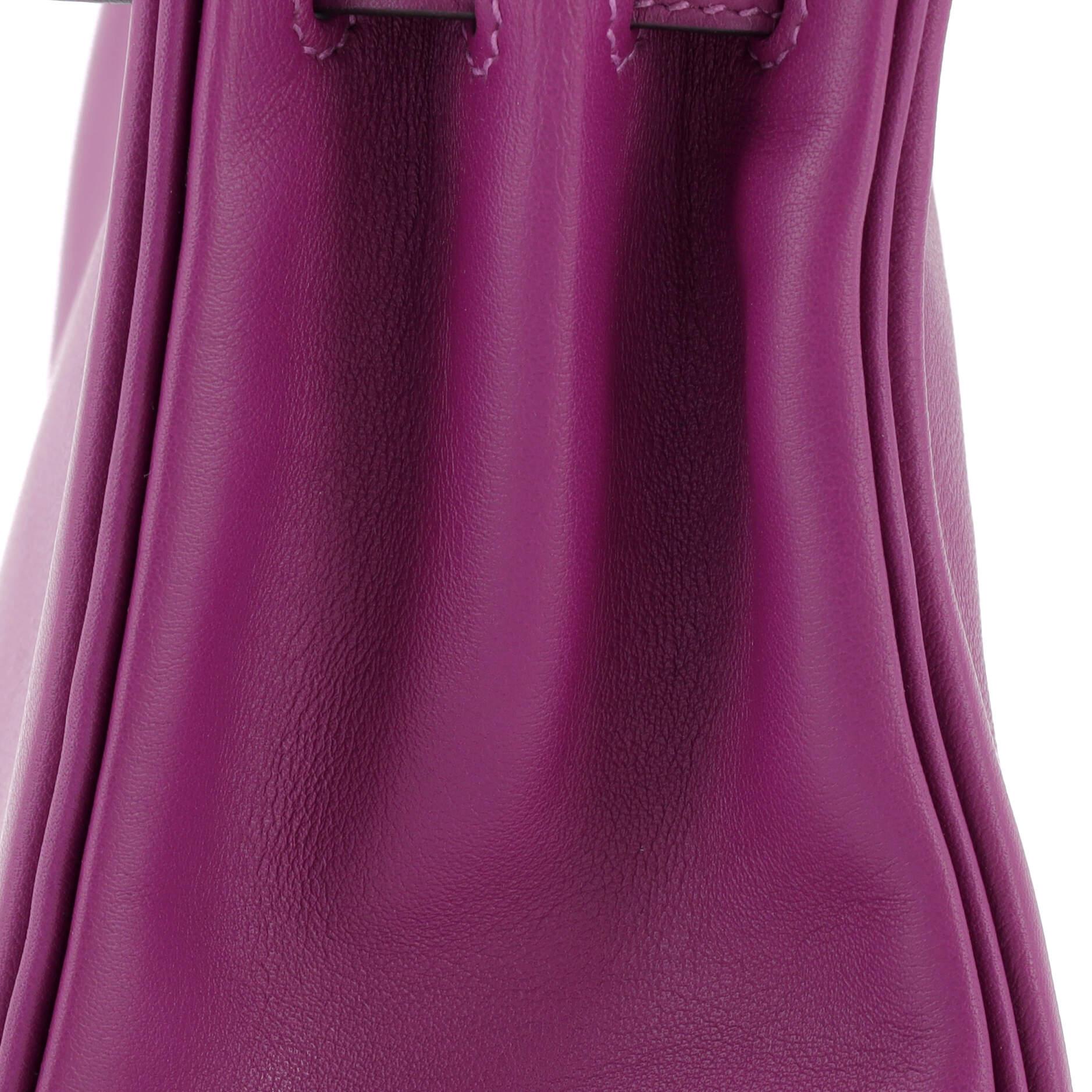 Hermes Kelly Handbag Anemone Swift with Palladium Hardware 25 For Sale 4
