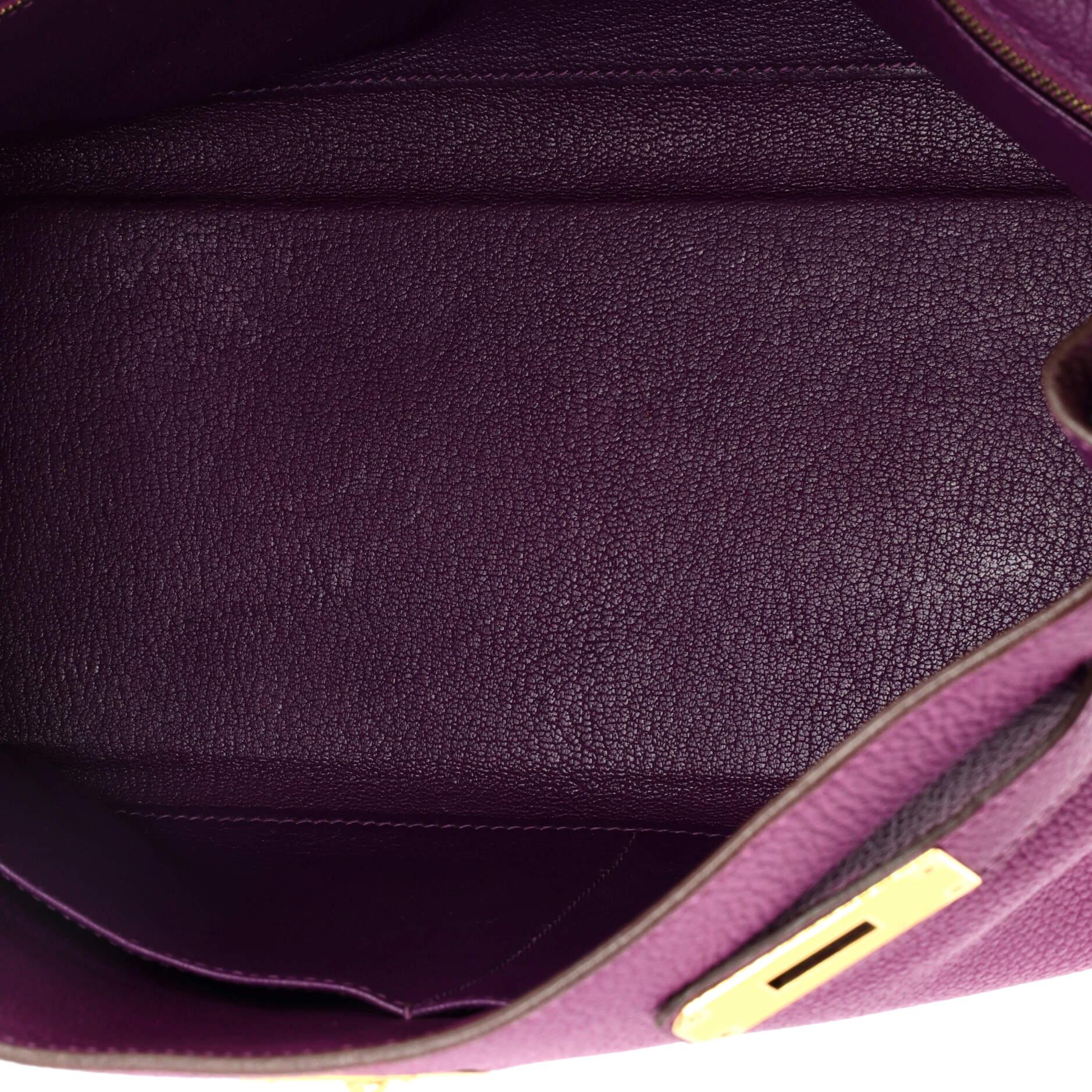 Hermes Kelly Handbag Anemone Togo with Gold Hardware 32 1