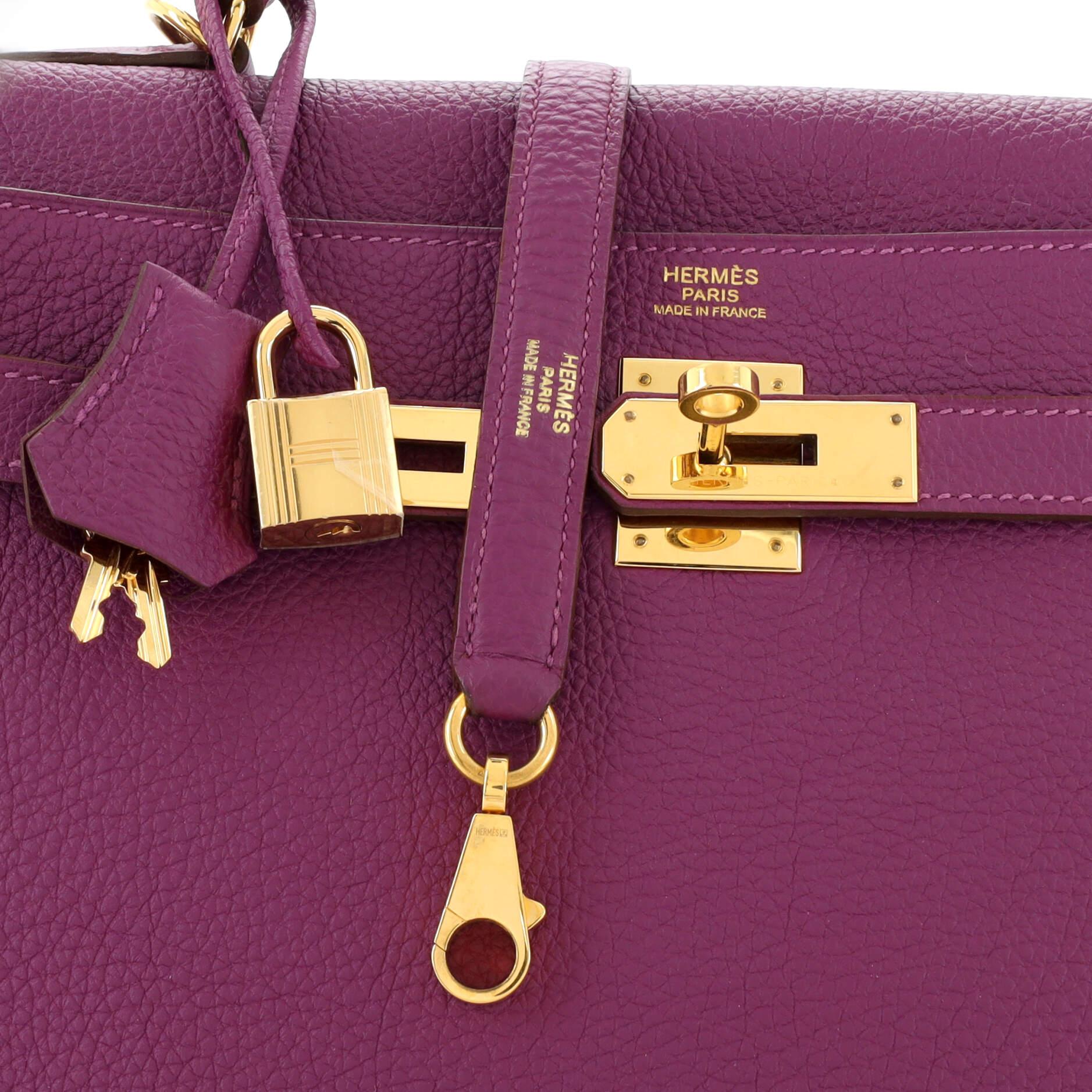 Hermes Kelly Handbag Anemone Togo with Gold Hardware 32 2