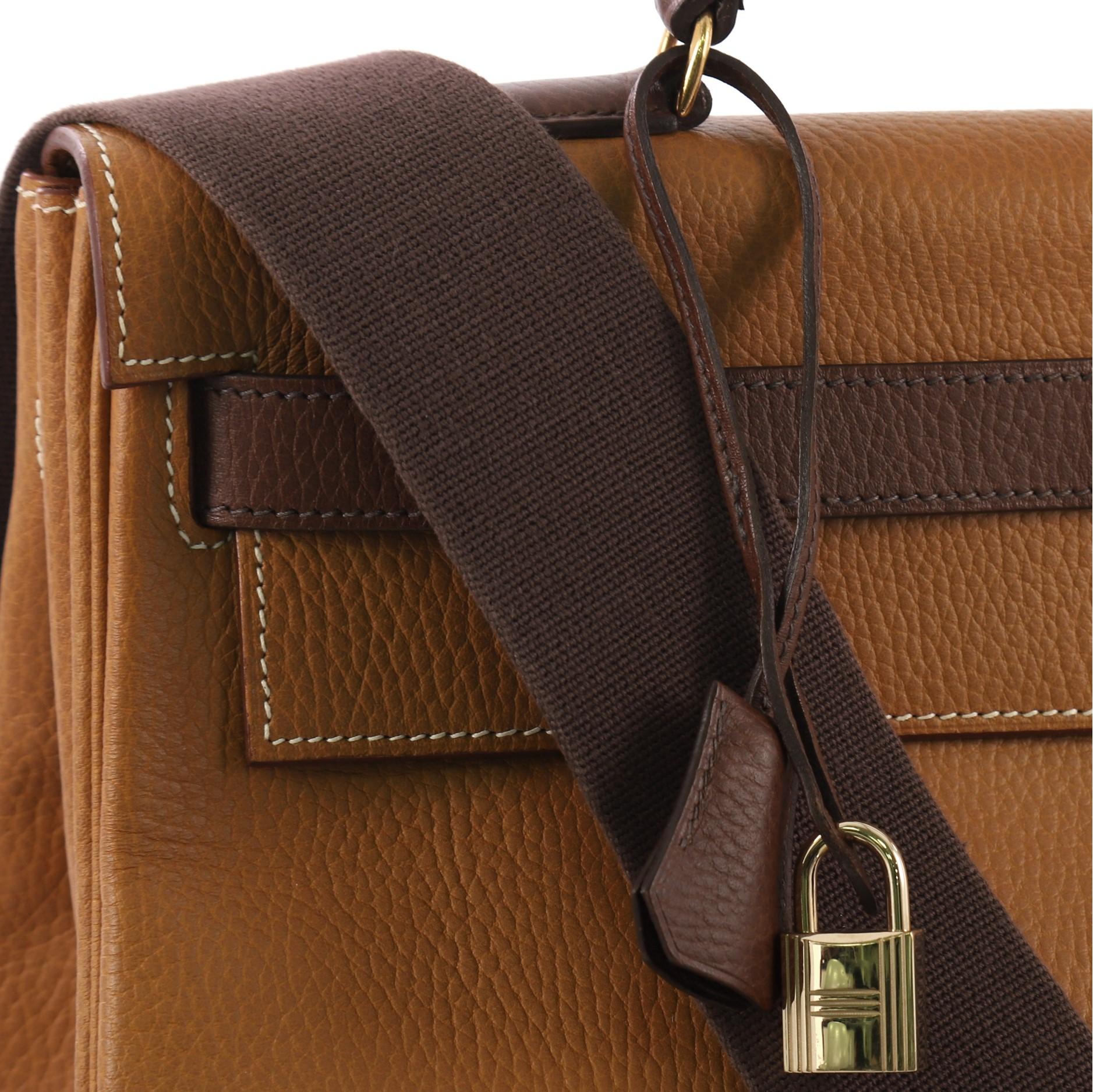Women's Hermes Kelly Handbag Bicolor Ardennes with Gold Hardware 40