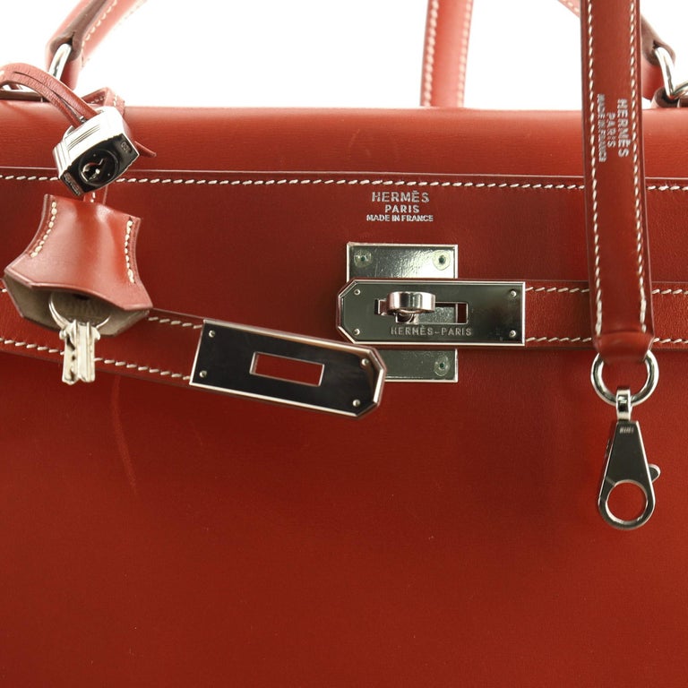 Hermes Kelly Handbag Bicolor Box Calf With Palladium Hardware 32 For ...