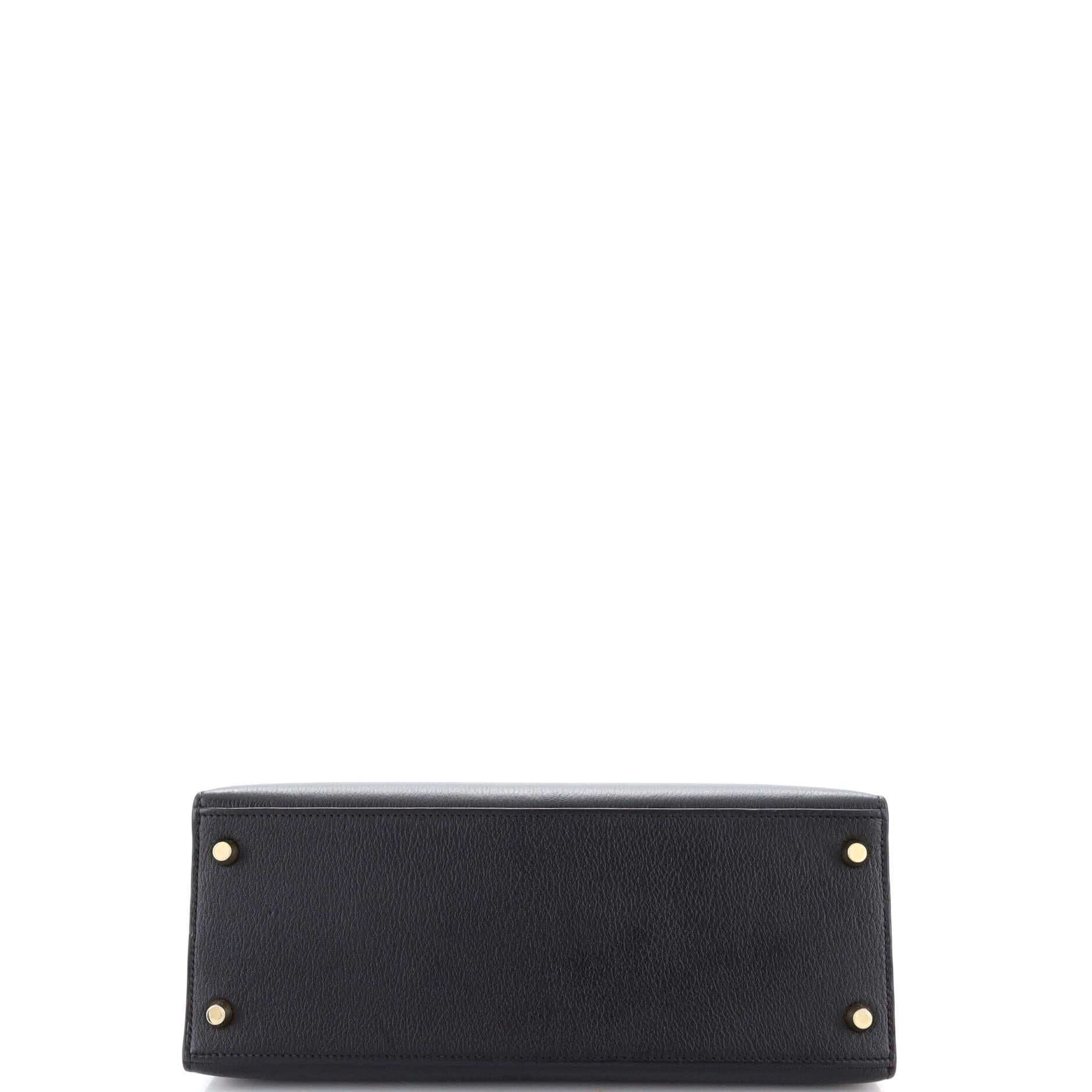 Hermes Kelly Handbag Bicolor Chevre Mysore with Brushed Gold Hardware 28 1