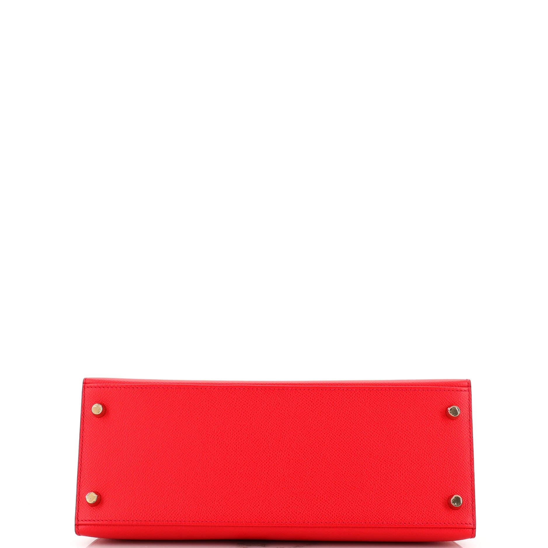 Women's Hermes Kelly Handbag Bicolor Epsom with Brushed Gold Hardware 28